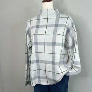 Jones & Co. Plaid Turtleneck Sweater